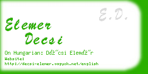 elemer decsi business card